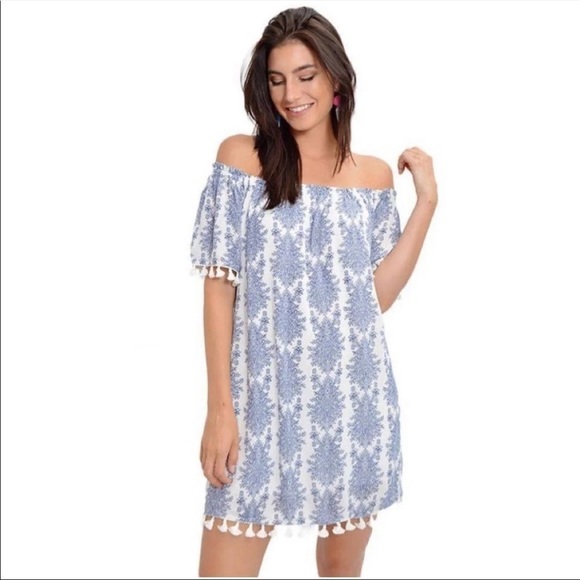 Heartloom Ria Off Shoulder Tassel Dress - Picture 1 of 11